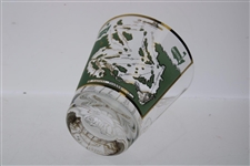 Classic Gold Foil Trimmed Masters Course Layout with Scorecard Rocks Glass