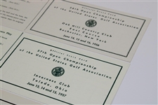 1956, 1957, 1959 & 1960 Official PGA Championship Score Cards - Firestone/Oak Hill/Inverness/Winged Foot
