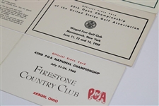 1956, 1957, 1959 & 1960 Official PGA Championship Score Cards - Firestone/Oak Hill/Inverness/Winged Foot