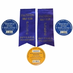 1954 US Open at Baltusrol Two Press Ribbons, Two Grounds/Clubhouse Badges & Guest Badge