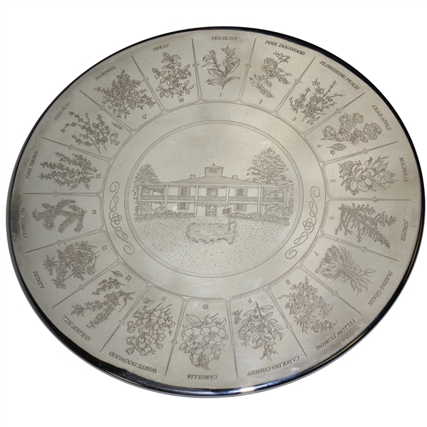 Augusta National Golf Club Sterling Silver Clubhouse with Hole Names Trivet in Box