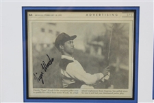 Tiger Woods Signed 1992 Newspaper Photo with 1992 Nissan Open Ticket - Framed JSA FULL Letter
