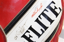 Al 'Mr. 59' Geiberger Signed Spalding 'Al Geiberger' Red/White Top-Flite Golf Bag JSA ALOA