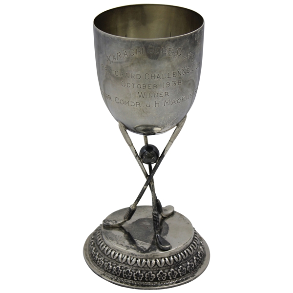 1938 Karachi Golf Club Pritchard Sterling Silver Challenge Cup Winner Engr. Comdr. J.H. Mckay - October