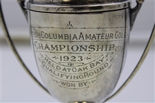 1923 British Columbia Amateur Championship at Oak Bay Qualifying Round Sterling Silver Trophy with Lid