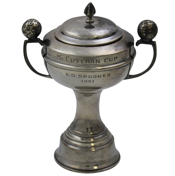 1951 McCutchan Cup Sterling Silver Trophy Cup with Lid Won by E.G. Spooner