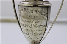 1914 Tatnuck Country Club Sterling Silver Trophy Presented by Mrs. Matthew J. Whittall Won By Martha O. Swan