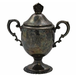 1937 Yorkshire Cricket League Small Trophy Cup with Lid