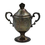 1937 Yorkshire Cricket League Small Trophy Cup with Lid