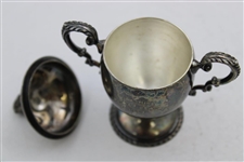 1937 Yorkshire Cricket League Small Trophy Cup with Lid