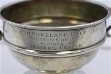 1925 North Foreland Golf Club Whitsun Cup Sterling Silver Runner Up Trophy Won by Maurice Frazer