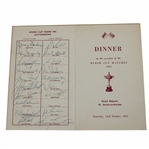 1961 Ryder Cup USA & Great Britain Team Signed Hotel Dinner Menu (Missing OConnor) JSA ALOA