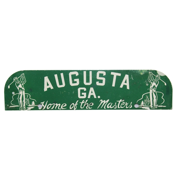 Vintage 'Augusta GA. Home Of The Masters' Metal License Plate Topper