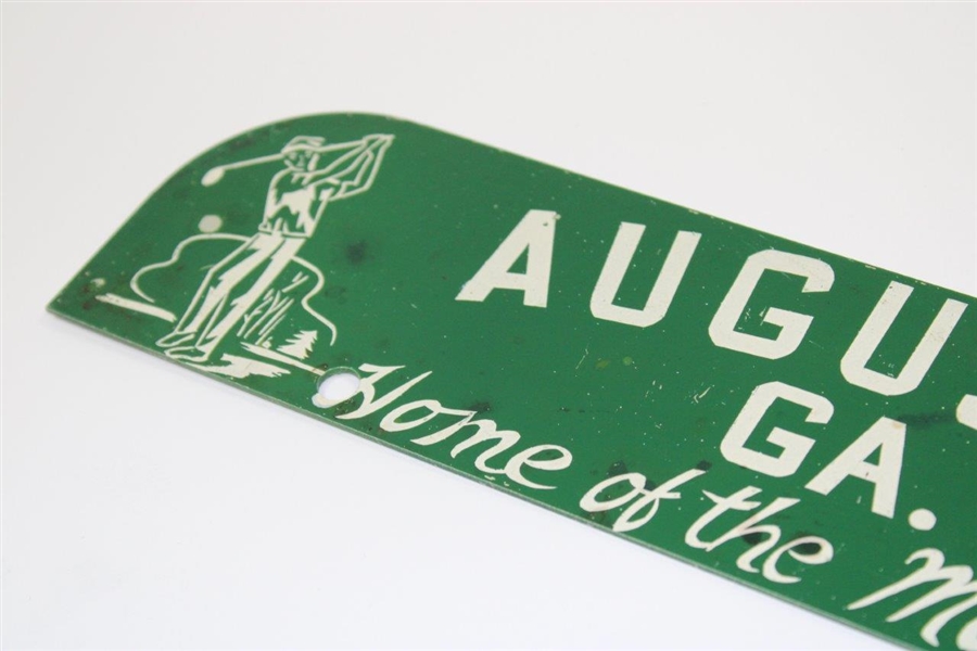Vintage 'Augusta GA. Home Of The Masters' Metal License Plate Topper
