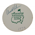 Arnold Palmer Signed Classic Augusta National Golf Club Coaster with 1973 JSA #JJ71085