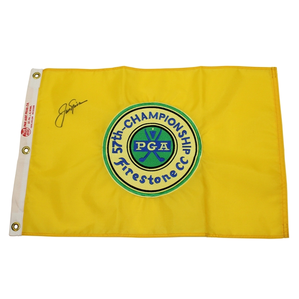 Jack Nicklaus Signed Commemorative PGA Championship at Firestone CC Circle Patch Screen Flag JSA ALOA