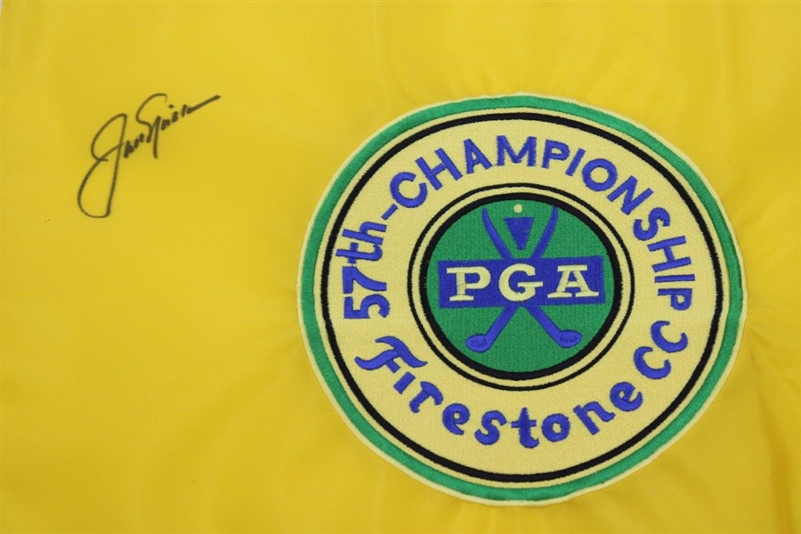 Jack Nicklaus Signed Commemorative PGA Championship at Firestone CC Circle Patch Screen Flag JSA ALOA