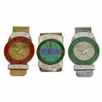 1967, 1968, & 1973 PGA Seniors Teacher Trophy & Championship Contestant Badges/Clips