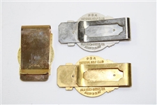 1967, 1968, & 1973 PGA Seniors Teacher Trophy & Championship Contestant Badges/Clips