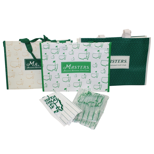 Five (5) Different Masters Tote Bags - Two (2) Plastic & Three (3) Canvas with Handles