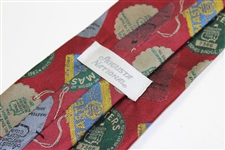 Classic Augusta National Golf Club Silk Red /Badges/Tickets' Themed Neck Tie - Used