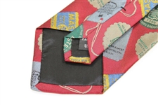 Classic Augusta National Golf Club Silk Red /Badges/Tickets' Themed Neck Tie - Used