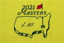 Lee Elder Signed 2021 Masters Tournament Embroidered Flag JSA ALOA