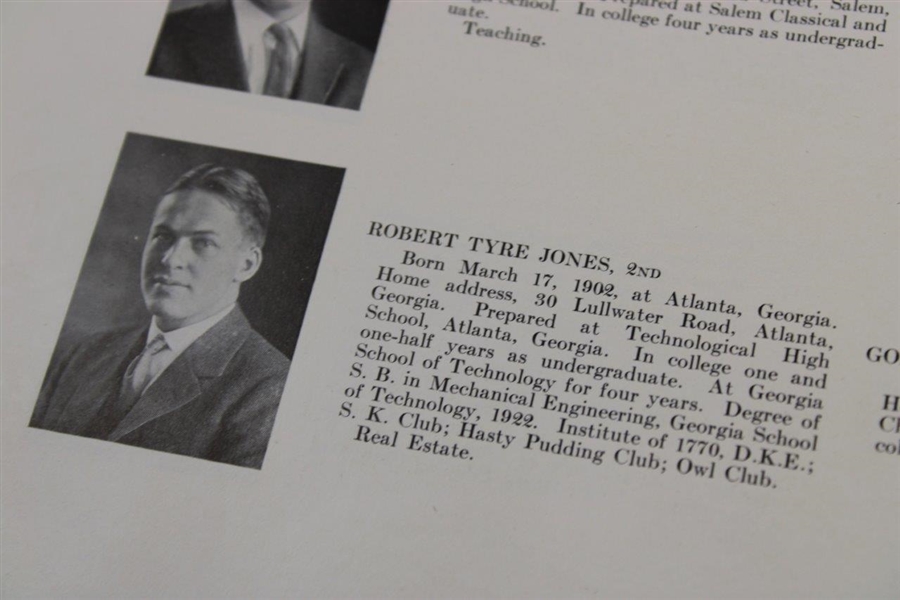 1924 Harvard College Class Album - Bobby Jones