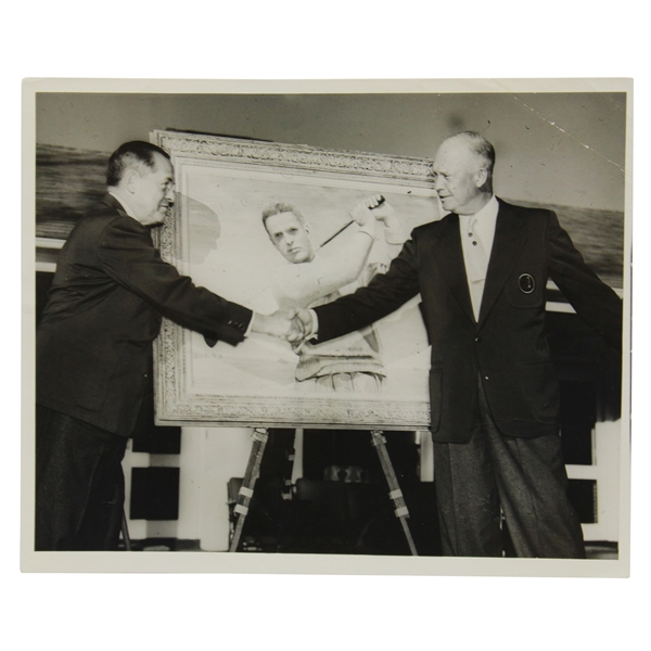 Bobby Jones Gifted Dwight Eisenhower Painting M. Johnson Photo From Jean Marshall with Gordin Letter