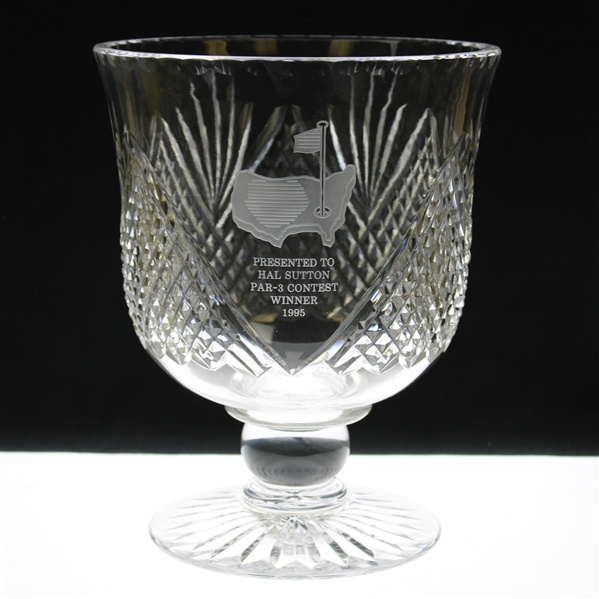 Hal Suttons 1995 Masters Tournament Par-3 Contest Winner Glass Trophy Bowl