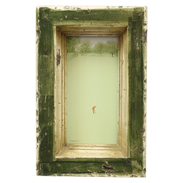 Original David Brownlow Small Scale Golf Painting - Framed