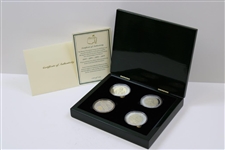 Masters Tournament Ltd Ed Arnold Palmer Silver Four Coin Set in Emerald Green Box #122/750
