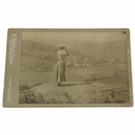 Vintage Female Golfer H. Randall & Co. Cabinet Card From New Haven Conn.