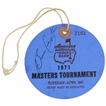 Sarazen, Player, & others Signed 1971 Masters Tuesday Ticket #2161 JSA ALOA