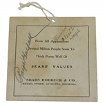 Ralph Guldahl Signed 1936 Augusta Open Golf Tournament Practice Rd Ticket JSA ALOA