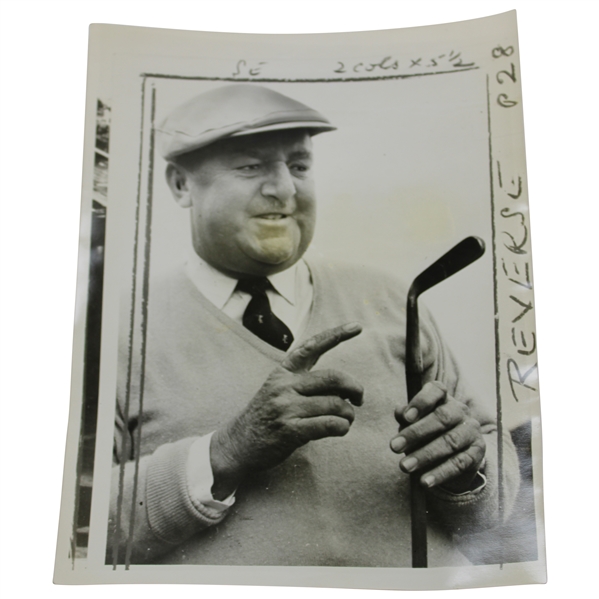 Bobby Locke With His Old Rusty, Hickory Shaft Putter Wire Photo
