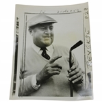 Bobby Locke With His Old Rusty, Hickory Shaft Putter Wire Photo