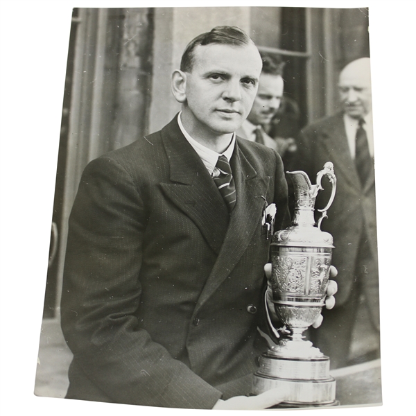 Dick Burton Open Championship at St. Andrews With The Cup After Presentation 1939 Wire Photo