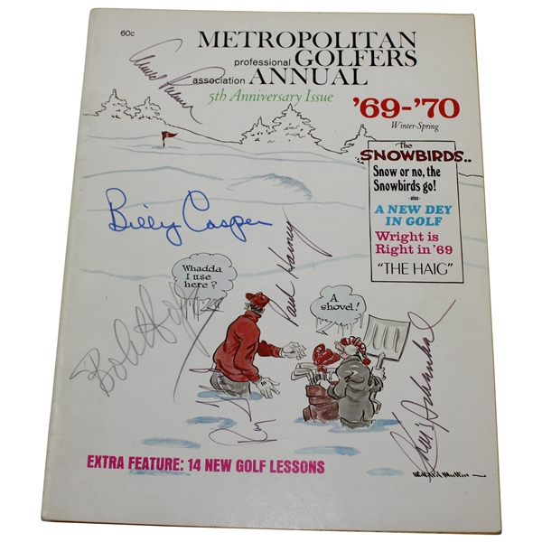 Arnold Palmer, Bob Hope, Billy Casper & others Signed 1969-1970 Met Golfing Annual JSA ALOA