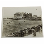 1933 AP Wire Photo of R&A Clubhouse at St. Andrews with 18th Green in Foreground - October