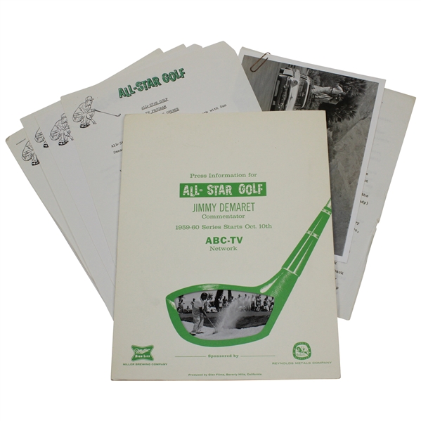 1959-60 All-Star Golf ABC-TV Press Info. Booklet with Photos & other- Jimmy Demaret Commentator