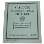 1933 A.G. Spalding & Bros Spring/Summer Complete Trade Price List Booklet