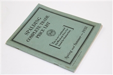 1933 A.G. Spalding & Bros Spring/Summer Complete Trade Price List Booklet