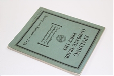 1933 A.G. Spalding & Bros Spring/Summer Complete Trade Price List Booklet