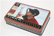 Tiger Woods Collector Series Commemorative Dozen Golf Ball Tins - 2000 Us Open & OPEN Championship