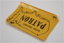 1960's Augusta National Masters Tournament Patron Parking Permit #108
