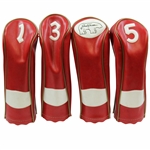 Classic Set of Four (4) Jack Nicklaus Golden Bear Golf Club Head Covers - Red with White 