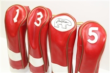 Classic Set of Four (4) Jack Nicklaus Golden Bear Golf Club Head Covers - Red with White 