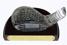 1994 Jack Nicklaus Cup Matches Crystal Golf Trophy on Wood Base - Kauai Lagoons, Hawaii