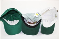 2008, Striped, & 2013 Par 3 Masters Tournament Caddy Hats - Unused
